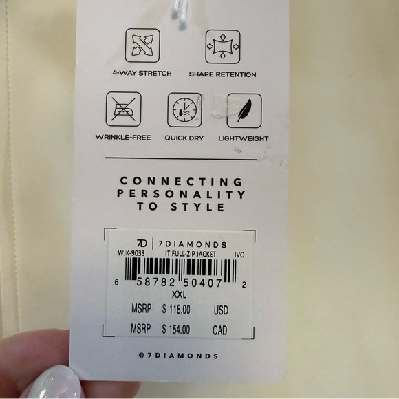 7 DIAMONDS full zip jacket cream NWT - Picture 9 of 10